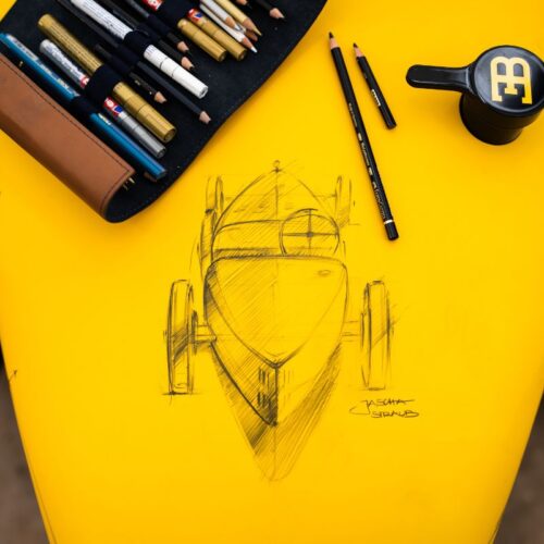 Hand drawn sketch on Jascha Straub signature comission